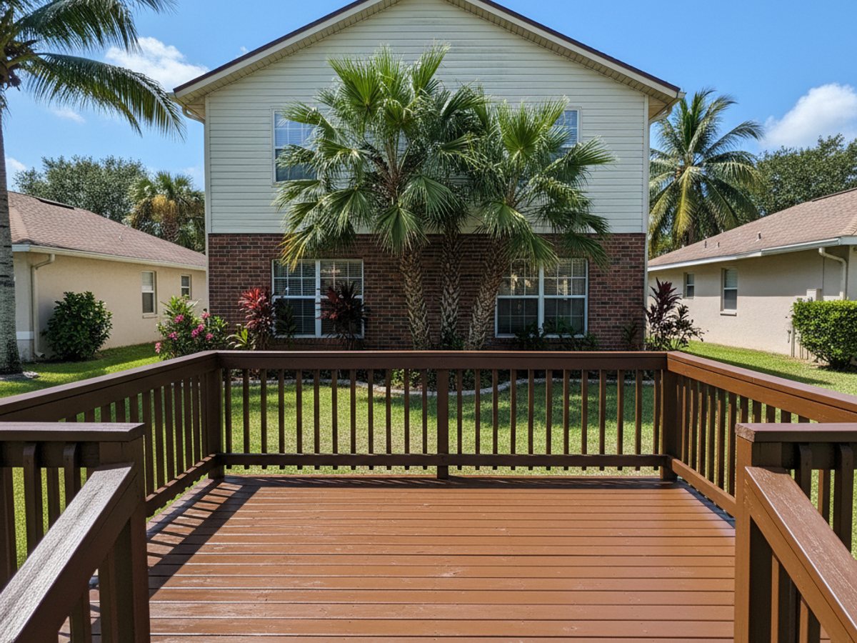 Custom Deck Design completed by Oasis Deck Company in Sunrise, FL